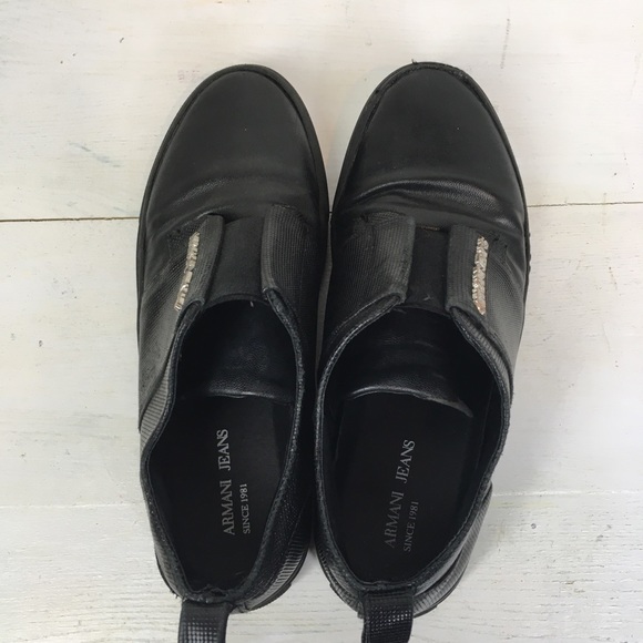 Vintage Armani Jeans Leather Sneaker - Picture 3 of 8